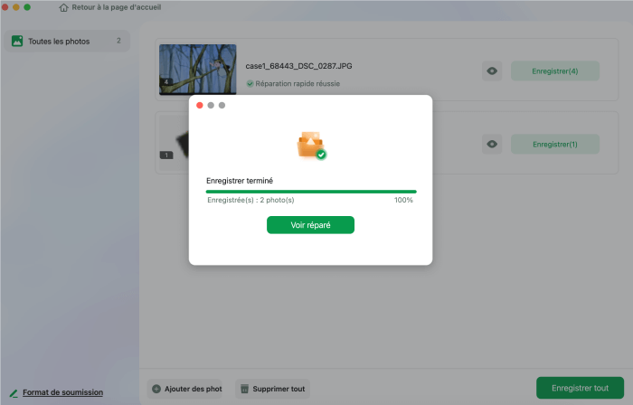 Étape 3. Enregistrez les images réparées sur votre Mac
