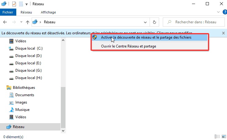 partager des fichiers localement