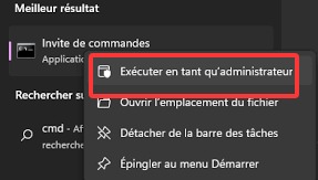 executer en tant qu'administrateur
