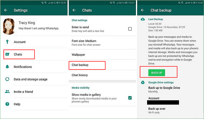 Sauvegardez WhatsApp sur Android.