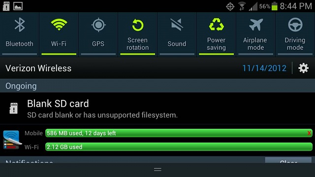 screentshot : carte sd vierge ou système de fichiers non supporté