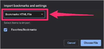 fichier html de favoris
