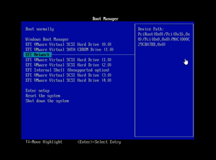 démarrer à partir du disque d'installation