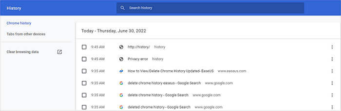 qu'est-ce que la liste chronologique de Google