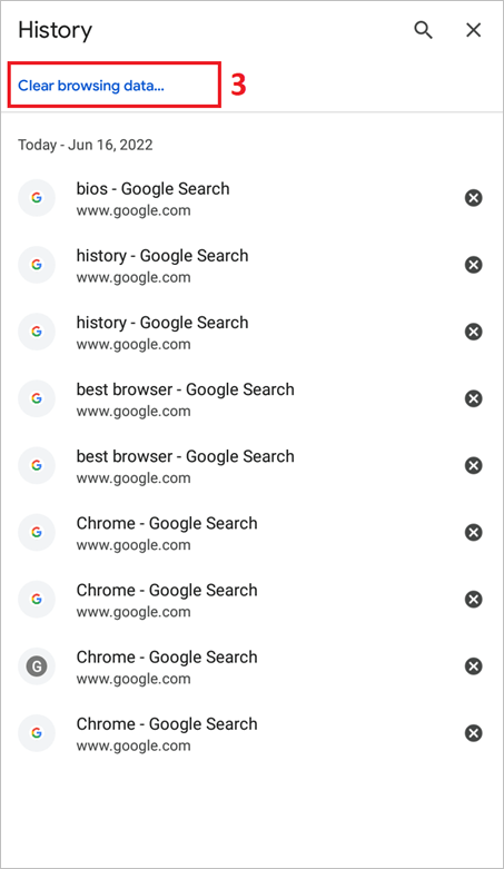 effacer les données de navigation