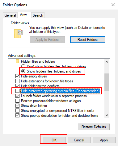 Afficher le grand fichier Desktop.ini.
