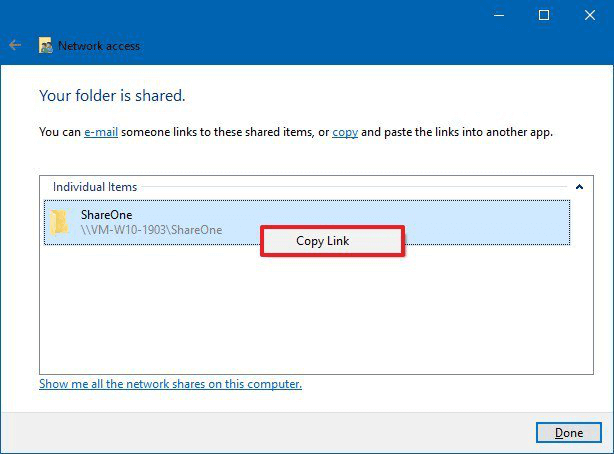 Créez un lien partagé.
