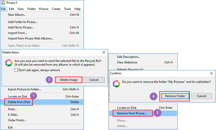 photos supprimées sur Picasa