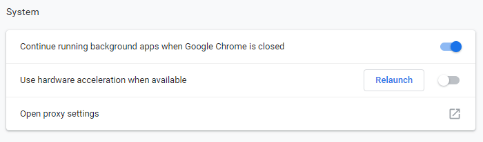 Corrigez le fait que Chrome ne télécharge pas de fichiers - désactivez l'utilisation de l'accélération matérielle