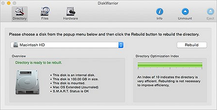 Interface du logiciel Disk Warrior
