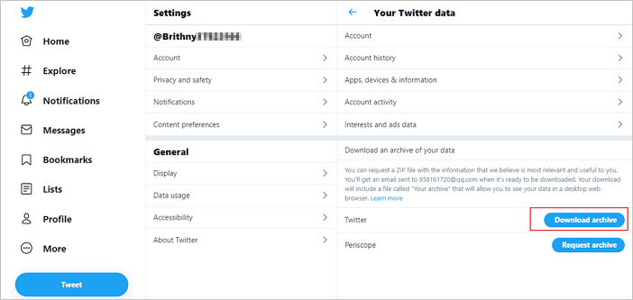récupérer les tweets supprimés via l'archive twitter - 2