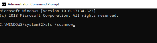 exécuter sfc pour corriger l'erreur de mise à jour de Windows 0x80240034