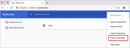 exportation de favoris