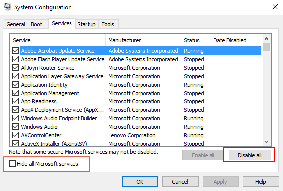 Corrigez l'erreur d'écran bleu en nettoyant le démarrage.