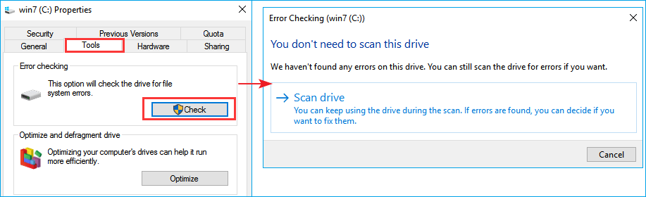 table de fichiers maîtres corrompue