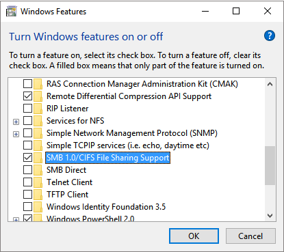 Correction du lecteur réseau mappé qui ne s'affiche pas - Activation des fonctionnalités SMB