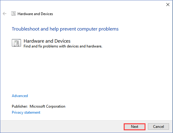 Exécuter le dépannage des dispositifs matériels