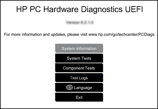 Exécuter le diagnostic système dans le menu d'amorçage HP