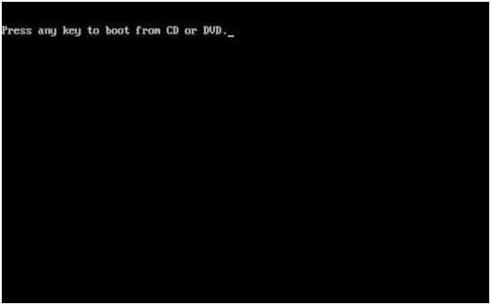 redémarrez à partir du DVD et appuyez sur n'importe quelle touche