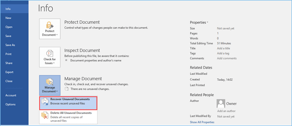 unsaved word document recovery mac