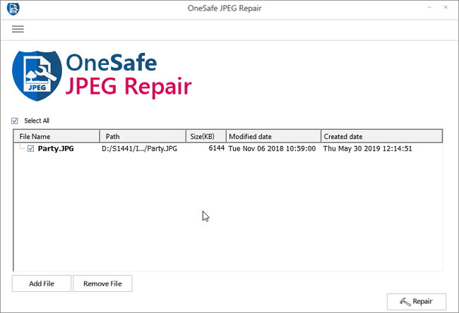 meilleur logiciel de réparation de photos pour Mac - OneSafe JPEG Repair