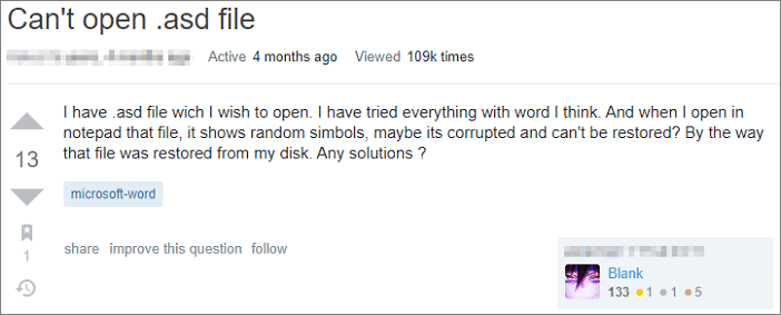 comment ouvrir des fichiers asd dans Word