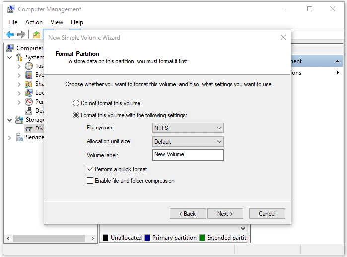 Partitionner et formater le disque