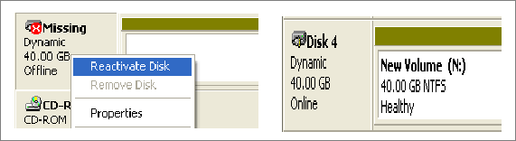Réactiver le disque