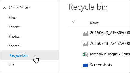 récupérer les fichiers supprimés OneDrive de la corbeille dans les 30 jours