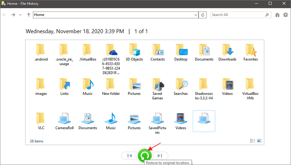 restaurer les photos de windows 10/8/7 depuis une version précédente