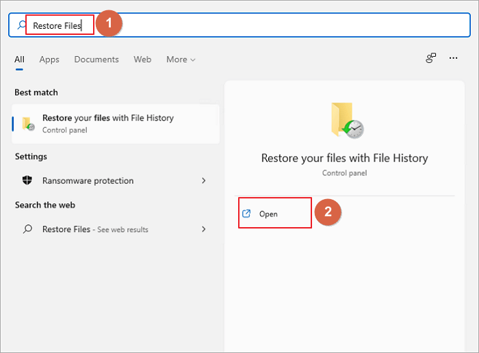 récupérer des fichiers Windows 11