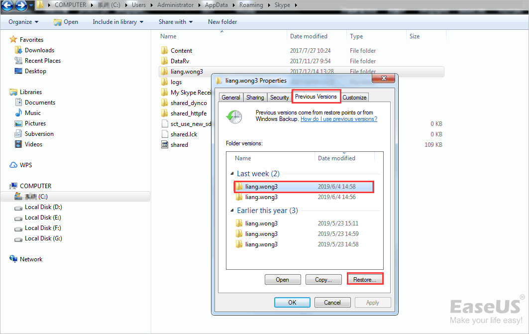comment récupérer l'historique des chats skype supprimés