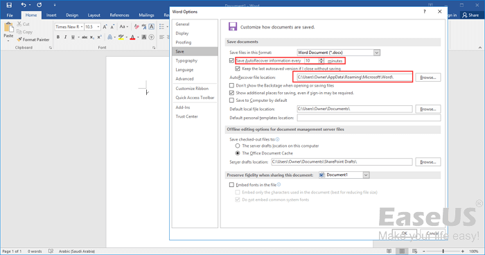 comment récupérer un document Word non enregistré