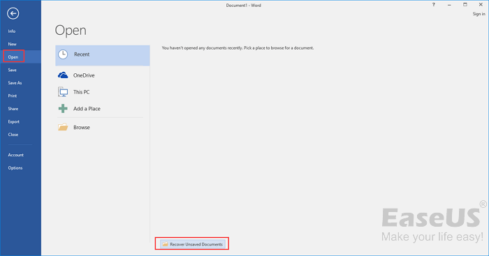 récupérer des documents non sauvegardés