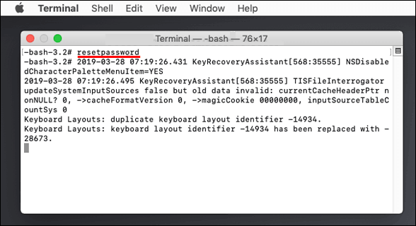 Réinitialiser le mot de passe
