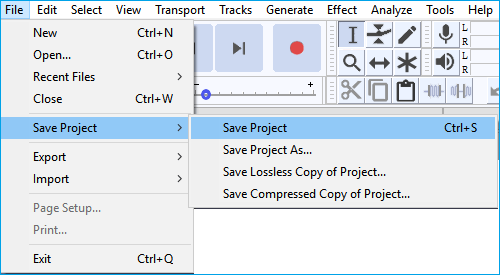Restaurer les données non sauvegardées dans Audacity.