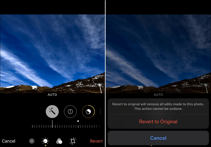 rétablir la photo modifiée à l'original sur iPhone