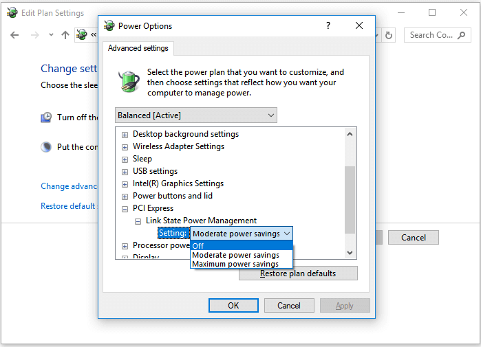 Corriger le problème d'arrêt de Windows 10 - modifier les options d'alimentation