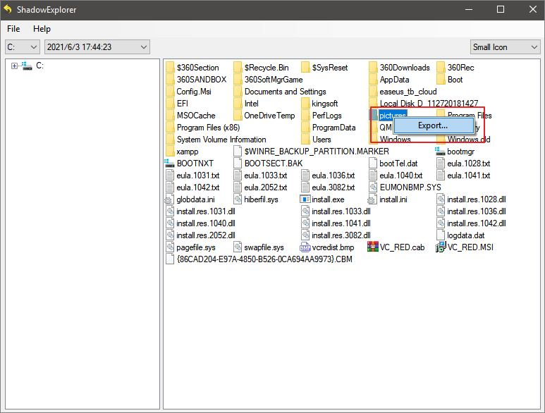 choisir les fichiers à restaurer