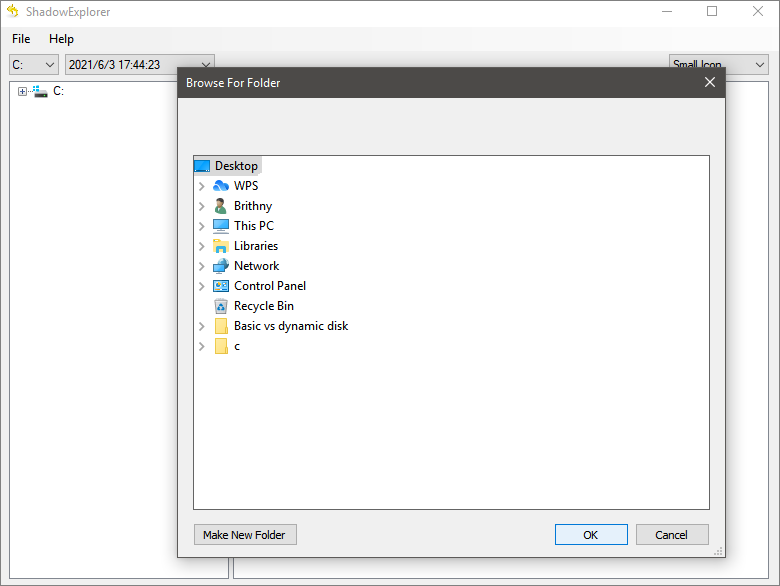 choisir l'emplacement d'enregistrement des fichiers restaurés