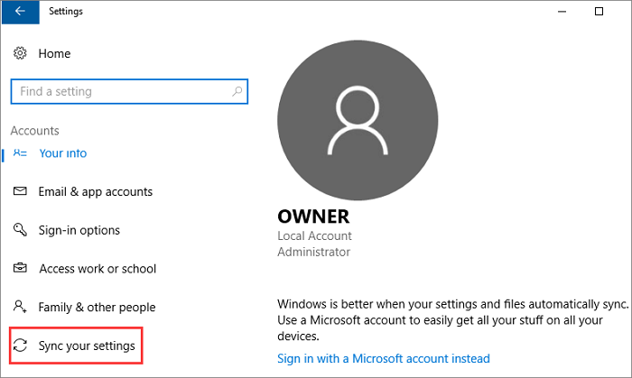 synchronisez vos paramètres