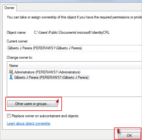 choisir d'autres groupes d'utilisateurs