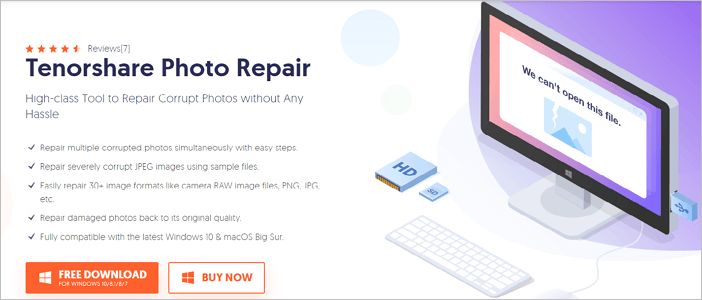 Logiciel de réparation de photos - Tenorshare Photo Repair