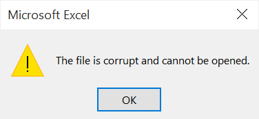 Erreur de Microsoft : Le fichier est endommagé et ne peut pas être ouvert