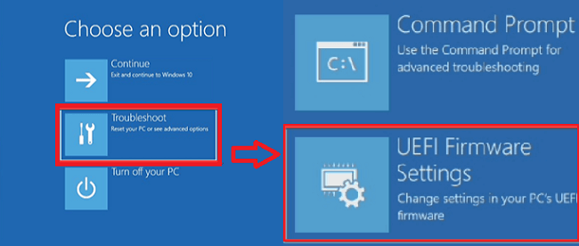 dépannage des paramètres du firmware uefi