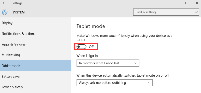 Mode tablette de Windows : comment le désactiver