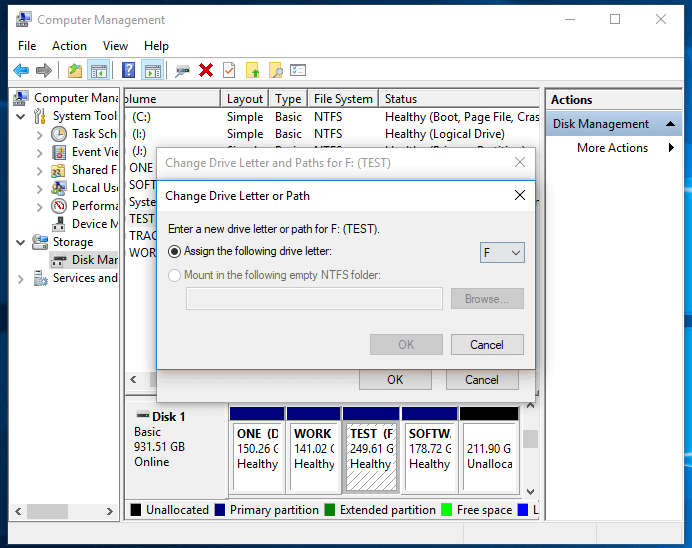 changer la lettre d'un disque dur externe