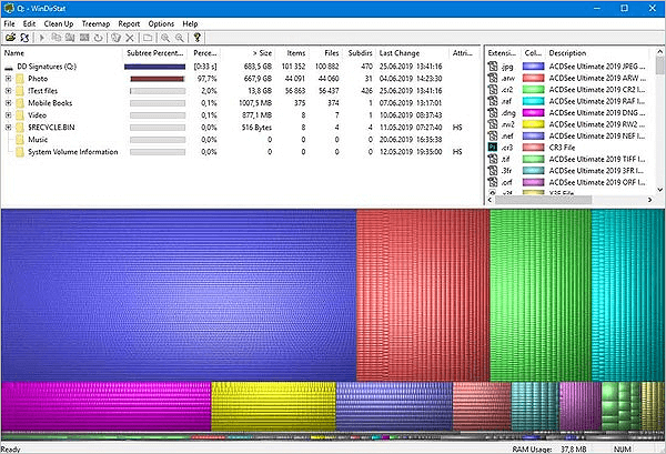 interface du logiciel windirstat