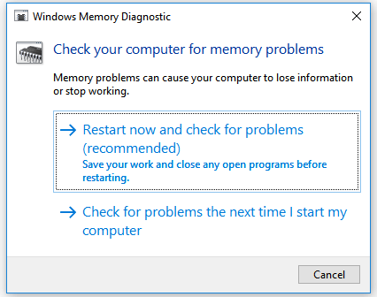 Réparation de l'Explorateur Windows qui ne fonctionne plus - Exécuter le diagnostic demémoire de Windows