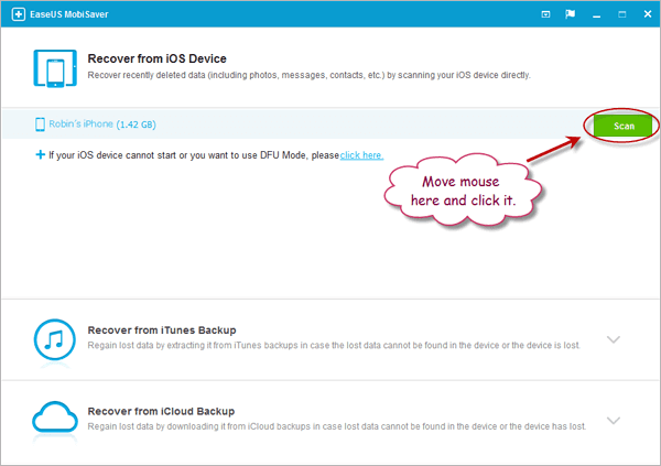 récupérer gratuitement de données de l'iPhone quand iTunes ne reconnaissant pas l'iPhone